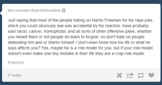 Illustration for article titled The Second Stain: Martin Freeman's Rape Joke Apologists